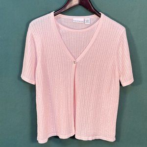 Croft & Barrow short sleeved pink mock cardigan
